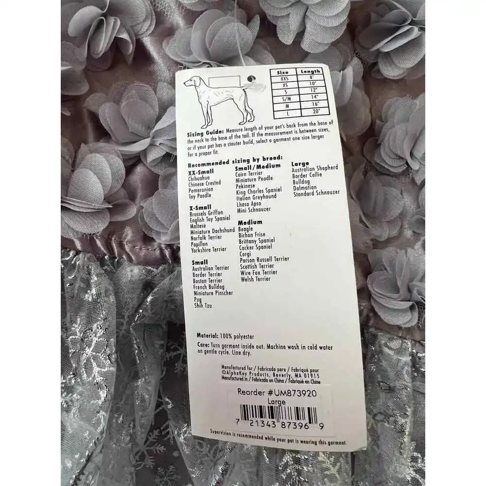 PetEdge Zack & Zoey Shimmer Nights Whitney Dress Lg NEW